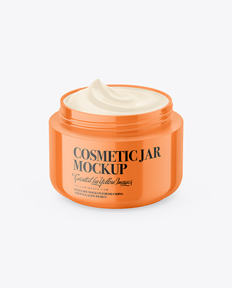 Opened Cosmetic Jar Mockup