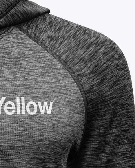 Melange Hoodie Raglan w pocket Mockup PSD #6