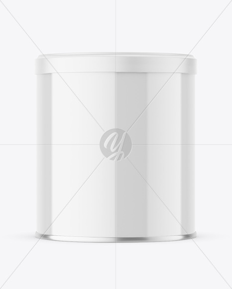Round Tin Can w  Glossy Finish Mockup PSD #3