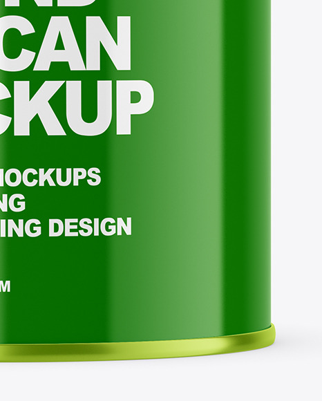 Round Tin Can w  Glossy Finish Mockup PSD #1