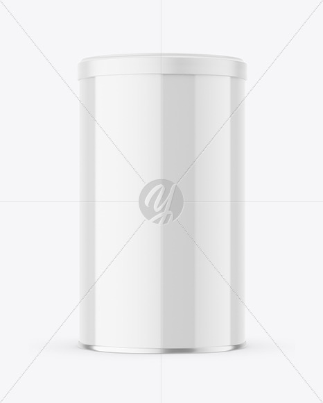 Round Tin Can w  Glossy Finish Mockup PSD #3