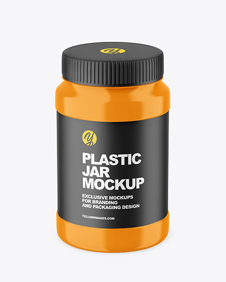 Glossy Plastic Jar Mockup PSD #2