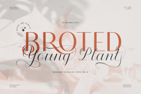 Broted Young Plant Font Duo