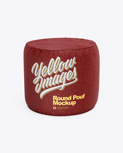 Round Pouf Mockup