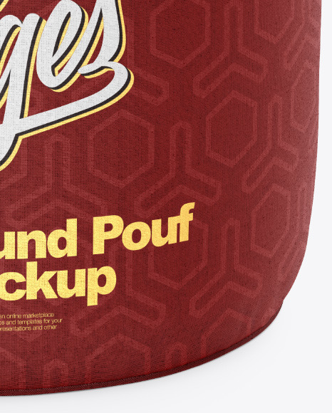 Round Pouf Mockup PSD #1