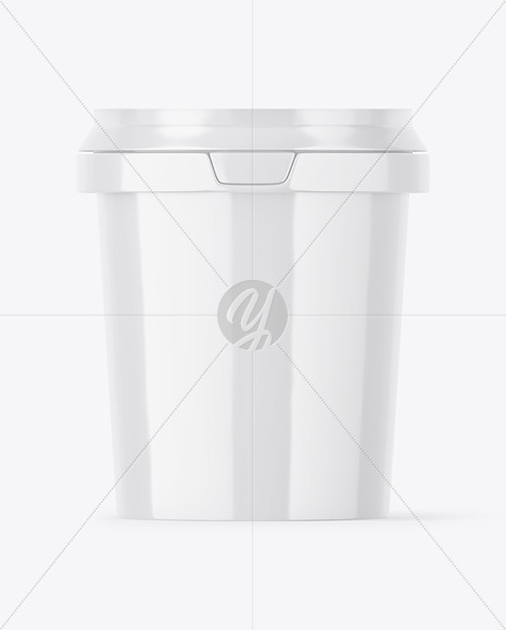 600g Glossy Plastic Container Mockup PSD #1