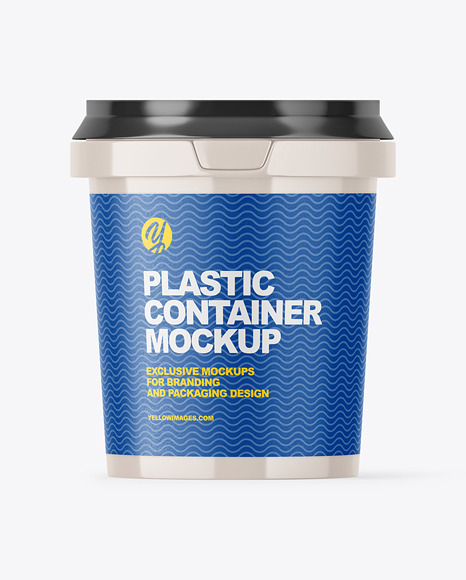 600g Glossy Plastic Container Mockup PSD #2