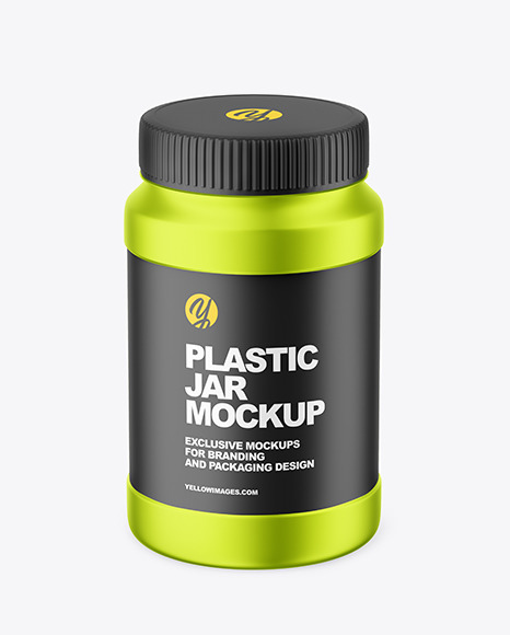 Metallized Plastic Jar Mockup PSD #2