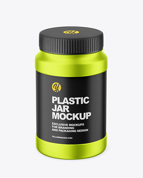 Metallized Plastic Jar Mockup PSD #3