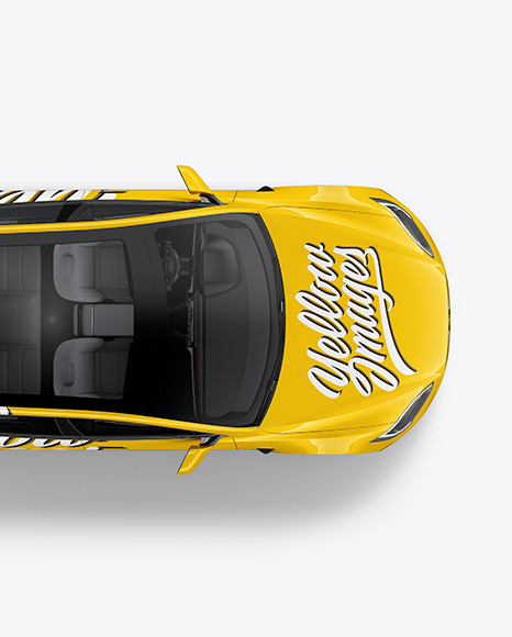 Electric Executive Car Mockup - Top View