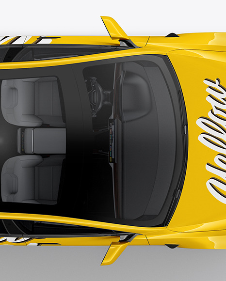 Electric Executive Car Mockup   Top View PSD #1