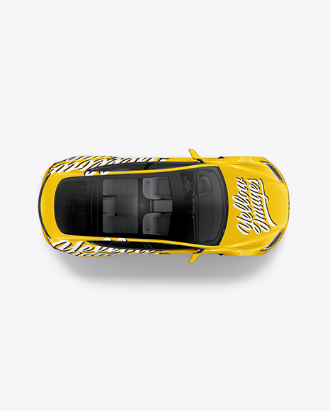 Electric Executive Car Mockup   Top View PSD #6