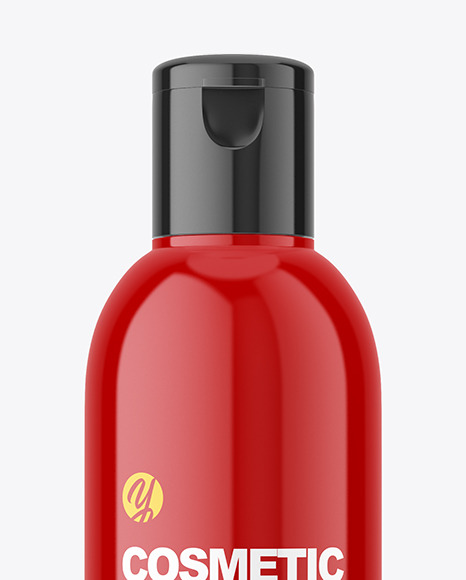 Glossy Plastic Cosmetic Bottle Mockup PSD #3