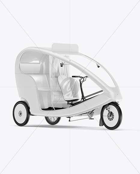 Free Rickshaw Taxi Mockup - Half Side View Vehicle Mockups