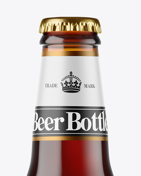 Amber Glass Bottle With Red Ale Mockup PSD #3