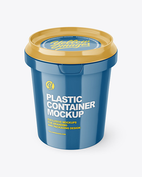 600g Glossy Plastic Cup Container Mockup PSD #2