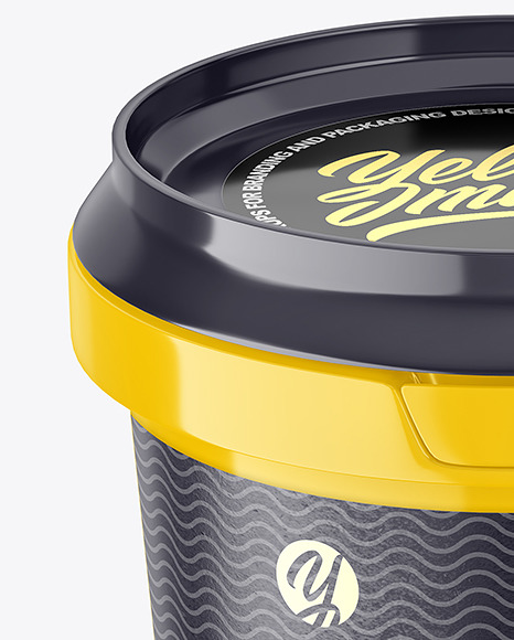 600g Glossy Plastic Cup Container Mockup PSD #1