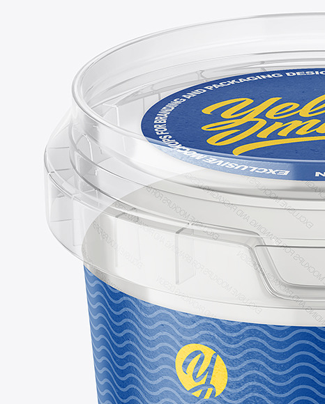 Empty Clear Plastic Cup Container Mockup PSD #1