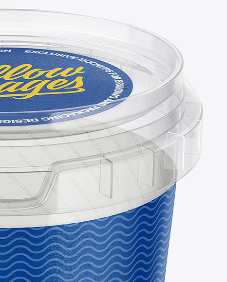 Empty Clear Plastic Cup Container Mockup PSD #6