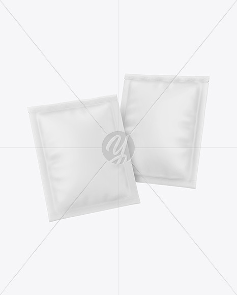 Two Matte Sachets Mockup PSD #1