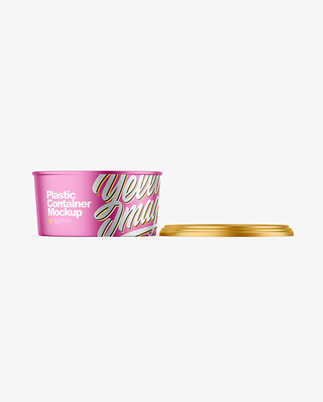Opened Matte Metallic Container Mockup PSD #2
