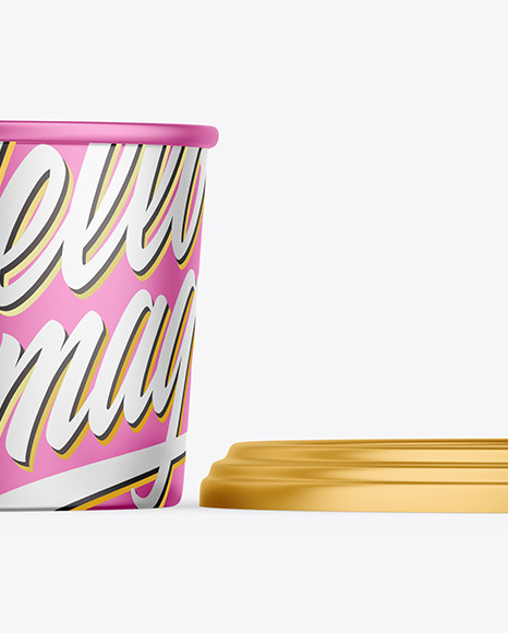 Opened Matte Metallic Container Mockup PSD #5