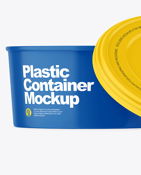 Opened Glossy Plastic Container Mockup PSD #1