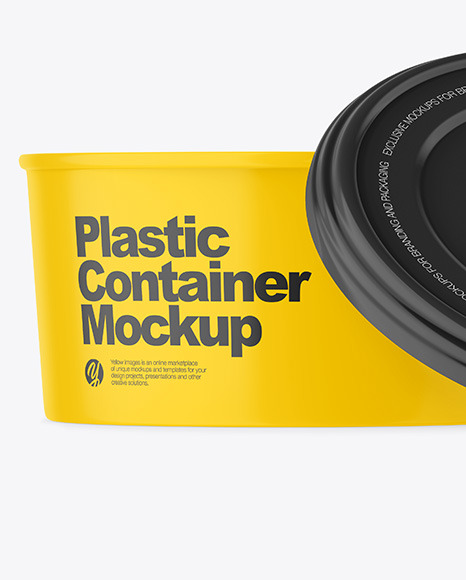 Opened Glossy Plastic Container Mockup PSD #7