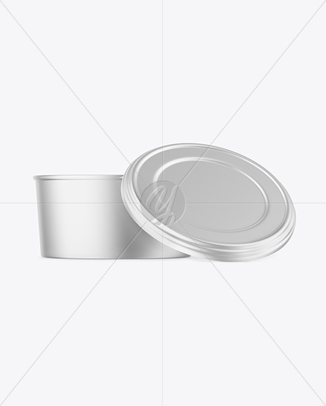 Opened Matte Metallic Container Mockup PSD #3