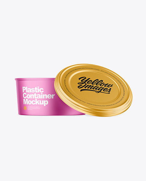 Opened Matte Metallic Container Mockup PSD #2