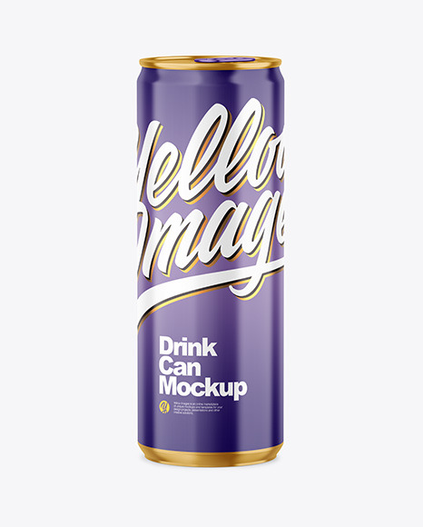 355ml Glossy Drink Can Mockup PSD #2