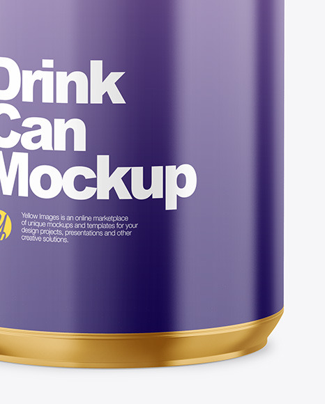 355ml Glossy Drink Can Mockup PSD #6