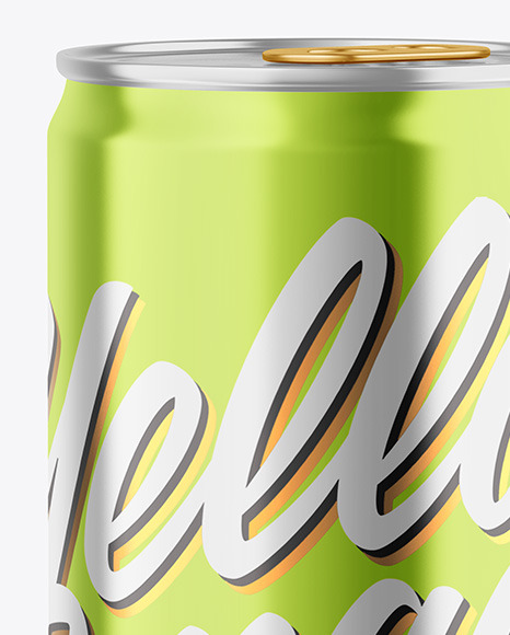 355ml Glossy Metallic Drink Can Mockup PSD #1