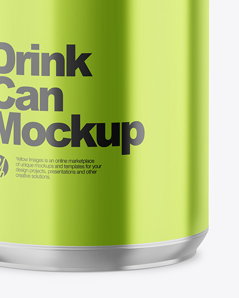 355ml Glossy Metallic Drink Can Mockup PSD #6