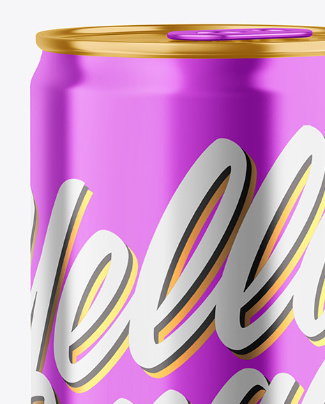 355ml Glossy Metallic Drink Can Mockup PSD #7