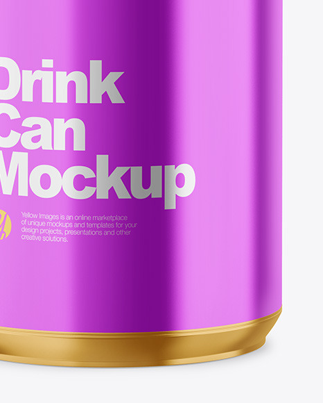 355ml Glossy Metallic Drink Can Mockup PSD #5