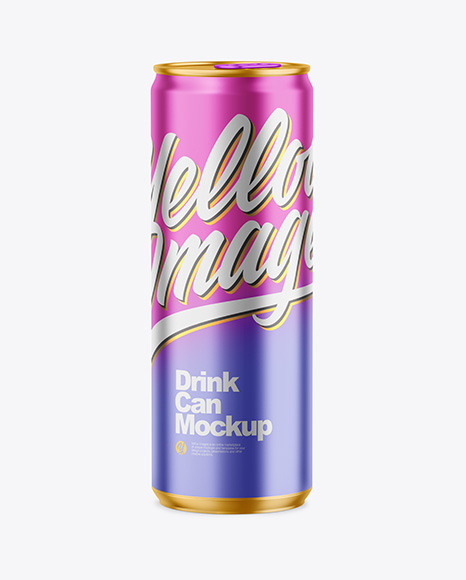 355ml Matte Metallic Drink Can Mockup PSD #2