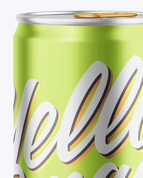 355ml Matte Metallic Drink Can Mockup PSD #7