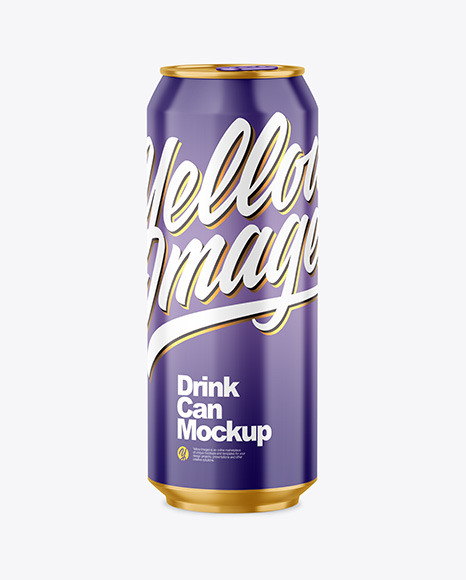 500ml Metallic Drink Can w  Glossy Finish Mockup PSD #2