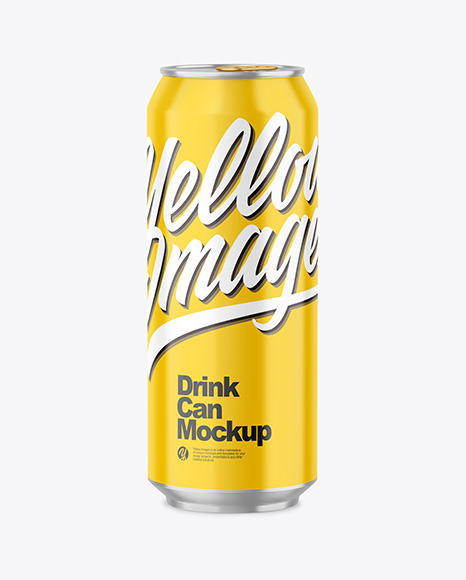 500ml Metallic Drink Can w/ Glossy Finish Mockup