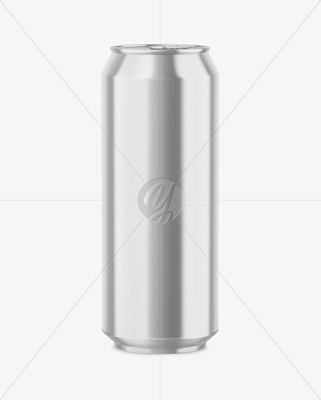 500ml Glossy Metallic Drink Can Mockup PSD #3