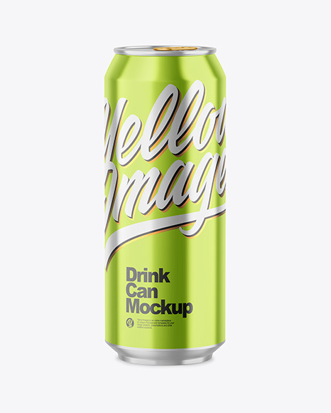 500ml Glossy Metallic Drink Can Mockup