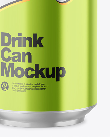 500ml Glossy Metallic Drink Can Mockup PSD #6