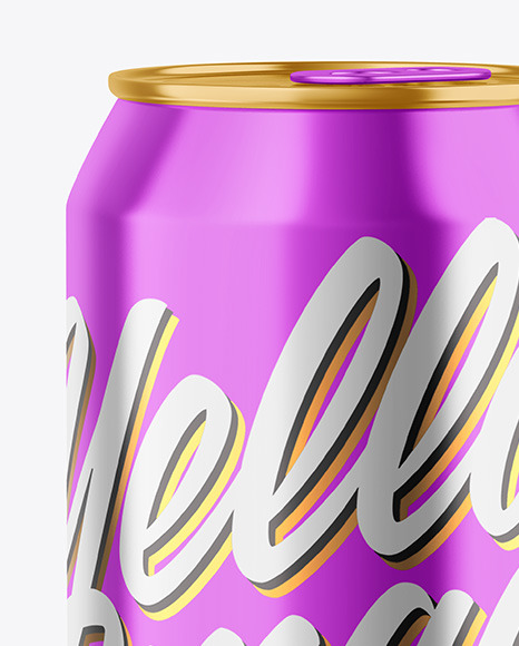 500ml Glossy Metallic Drink Can Mockup PSD #7