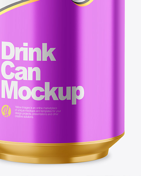 500ml Glossy Metallic Drink Can Mockup PSD #5