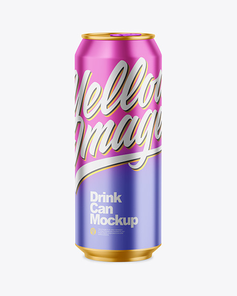 500ml Matte Metallic Drink Can Mockup PSD #2