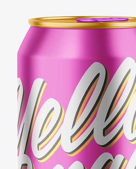 500ml Matte Metallic Drink Can Mockup PSD #1