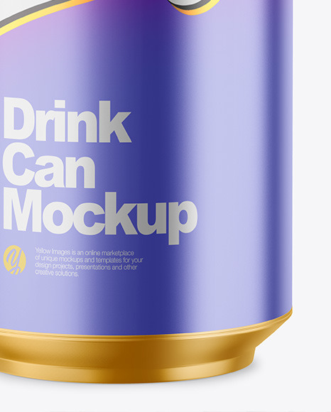 500ml Matte Metallic Drink Can Mockup PSD #6