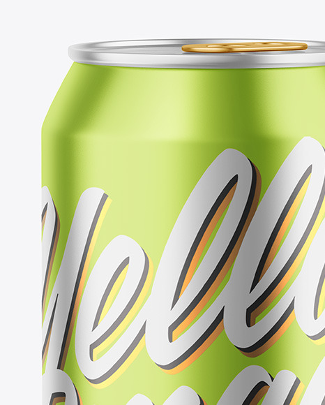 500ml Matte Metallic Drink Can Mockup PSD #7