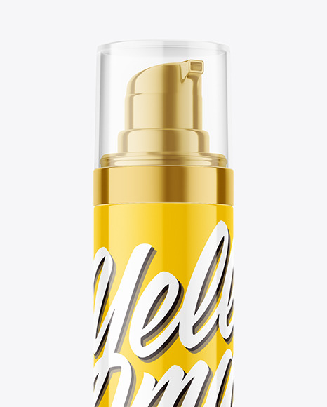 Glossy Pump Bottle Mockup PSD #6